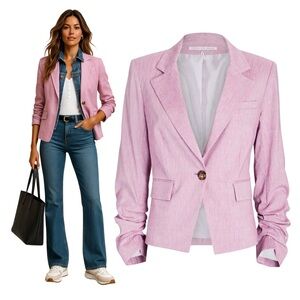 $548 VERONICA BEARD “Aaliyah” Dickey Blazer Jacket Sz 2 In Heathered Orchid
